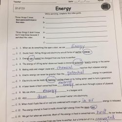 Bill nye energy video worksheet